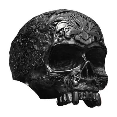 Bague Statement Tête de Mort Style Gothique Biker, Acier Inoxydable