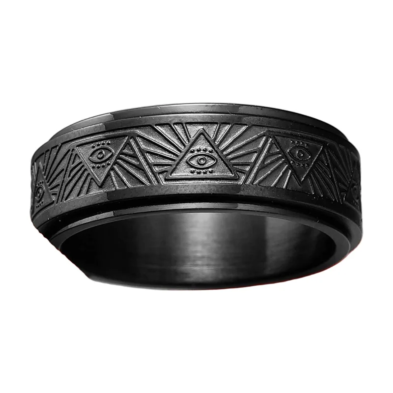 Spinner-Ring mit Auge-Motiv, 316L Edelstahl