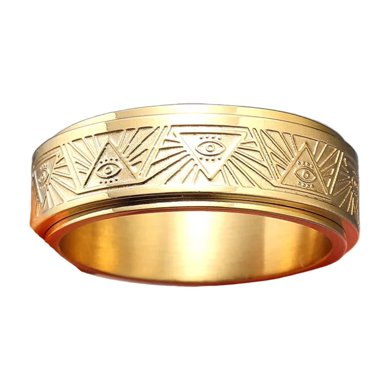 Spinner-Ring mit Auge-Motiv, 316L Edelstahl