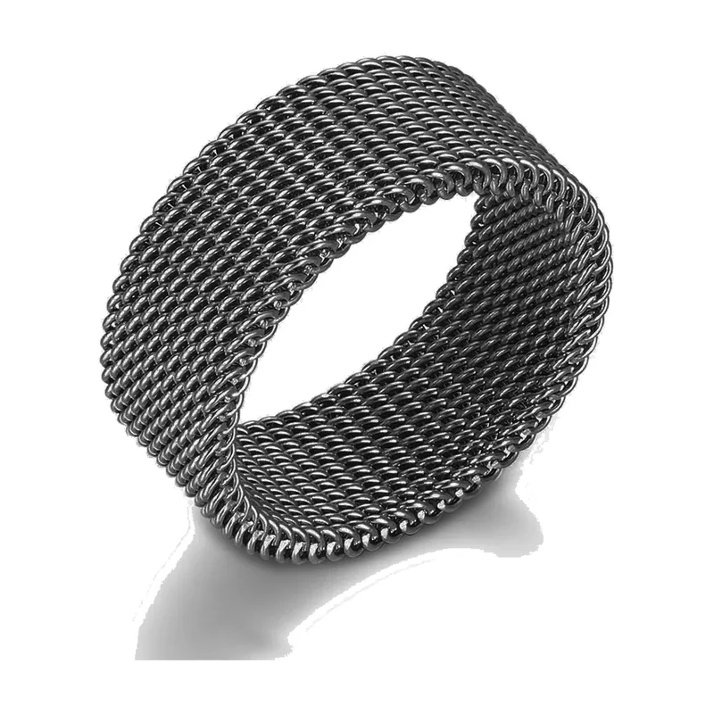 Herren Ring mit Geflecht-Design, 316L Edelstahl