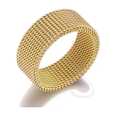 Woven Mesh Band Ring, 316L Stainless Steel