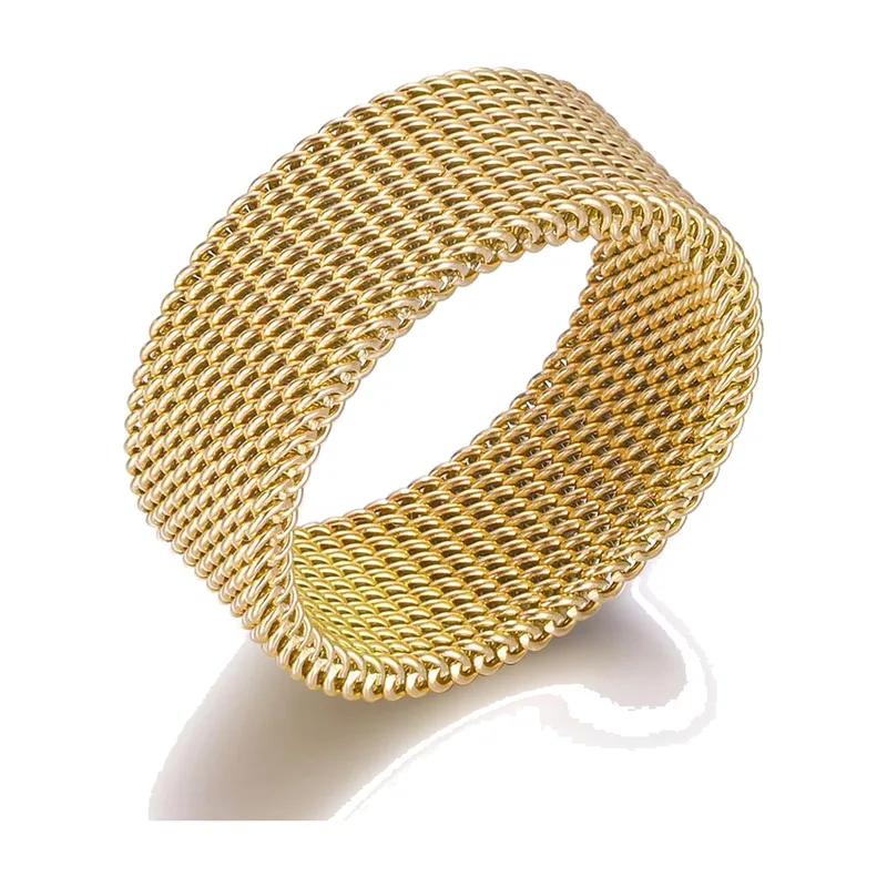 Bague Maille Tissée, Acier Inoxydable 316L