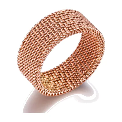 Woven Mesh Band Ring, 316L Stainless Steel