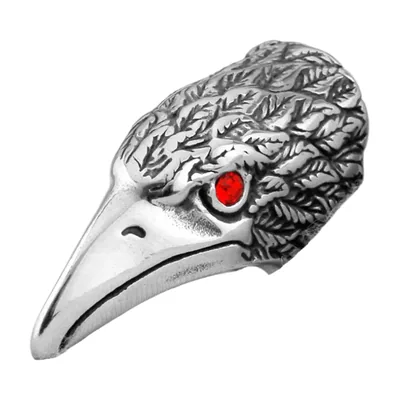 Eagle Head Ring with Red Stones, 316L Stainless Steel