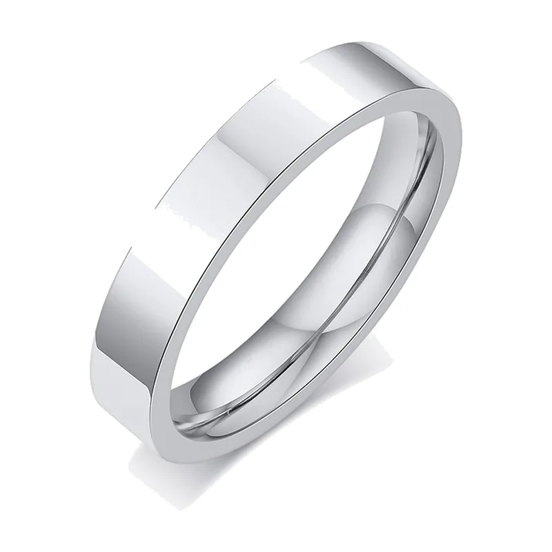 Polished Flat Band Ring, 316L Stainless Steel