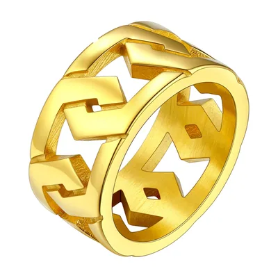 Anillo de Cadena Hexagonal, Acero Inoxidable