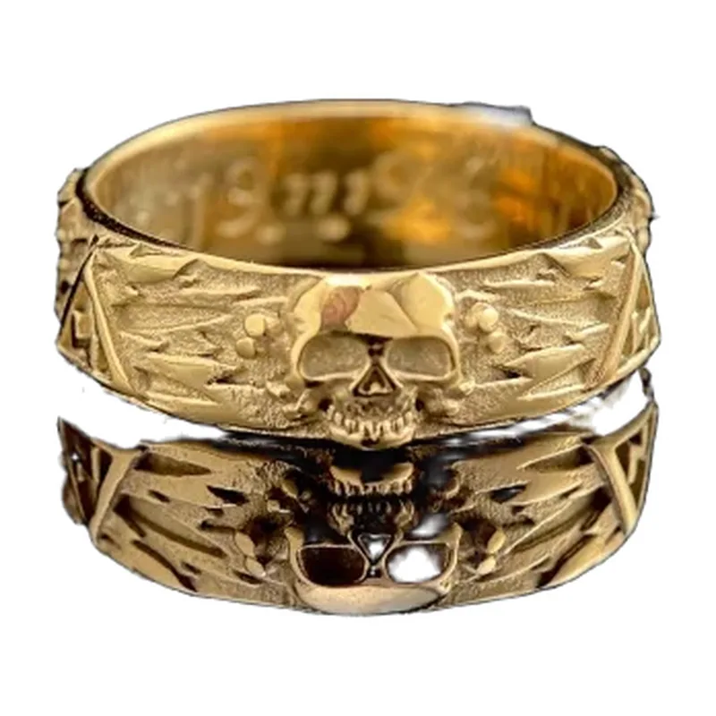 Bague Motif Crâne, Acier Inoxydable 316L Style Gothique