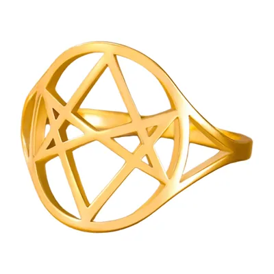 Anillo de Geometría Sagrada Thelema, Acero Inoxidable 316L