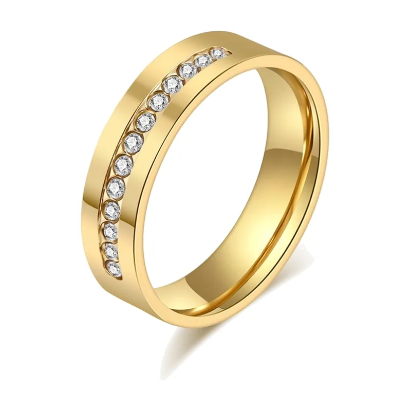 Bague Alliance avec Zirconia Clair, Acier Inoxydable