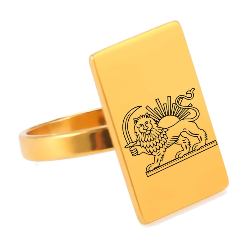 Anillo Sello de León y Sol, Acero Inoxidable
