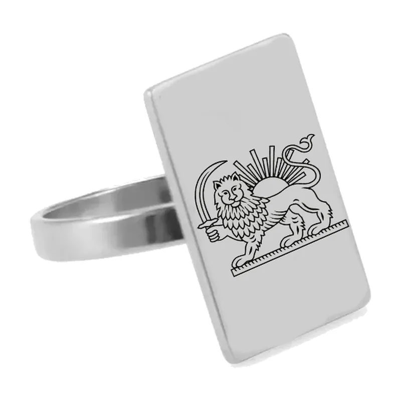 Anello Sigillo Leone e Sole, Acciaio Inossidabile 316L