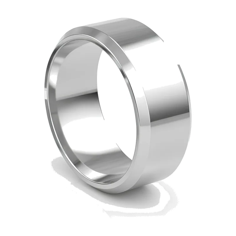 Polierter Herrenring Band, 10mm Edelstahl