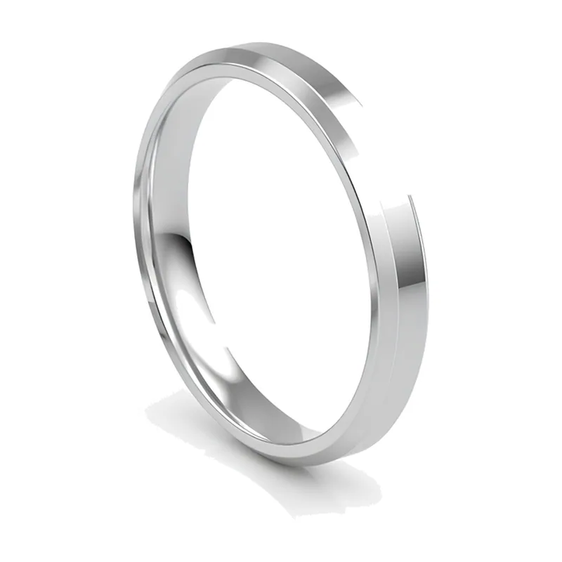 Polished Flat Band Ring, 316L Stainless Steel