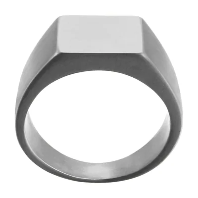 Chevalière Carrée en Acier Inoxydable