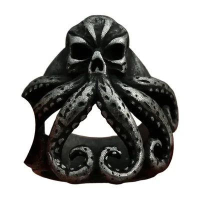 Anillo Kraken de Calavera y Pulpo en Acero Inoxidable