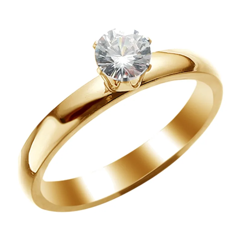 Bague Solitaire avec Zirconia Clair, Acier Inoxydable