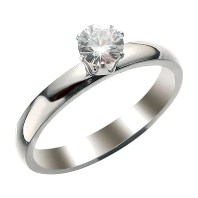Anillo Solitario con Circonita Cúbica, Acero Inoxidable