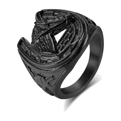 Bague Cheval et Fer à Cheval, Acier Inoxydable