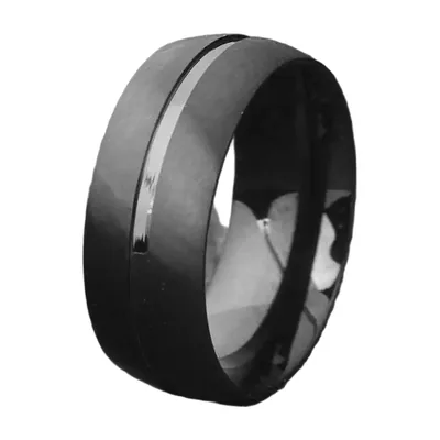 Anillo Minimalista con Ranura Pulida, Acero Inoxidable