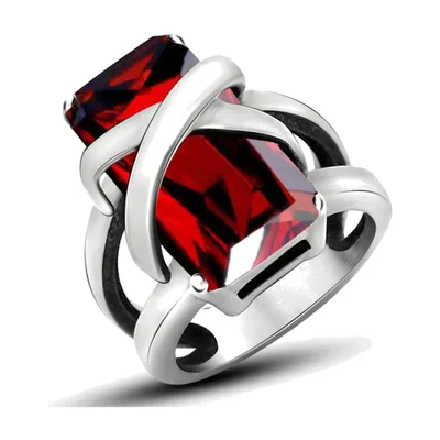 Herren Siegelring mit rotem Onyx, Edelstahl