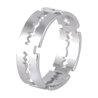 Razor Blade Motif Band Ring, Stainless Steel