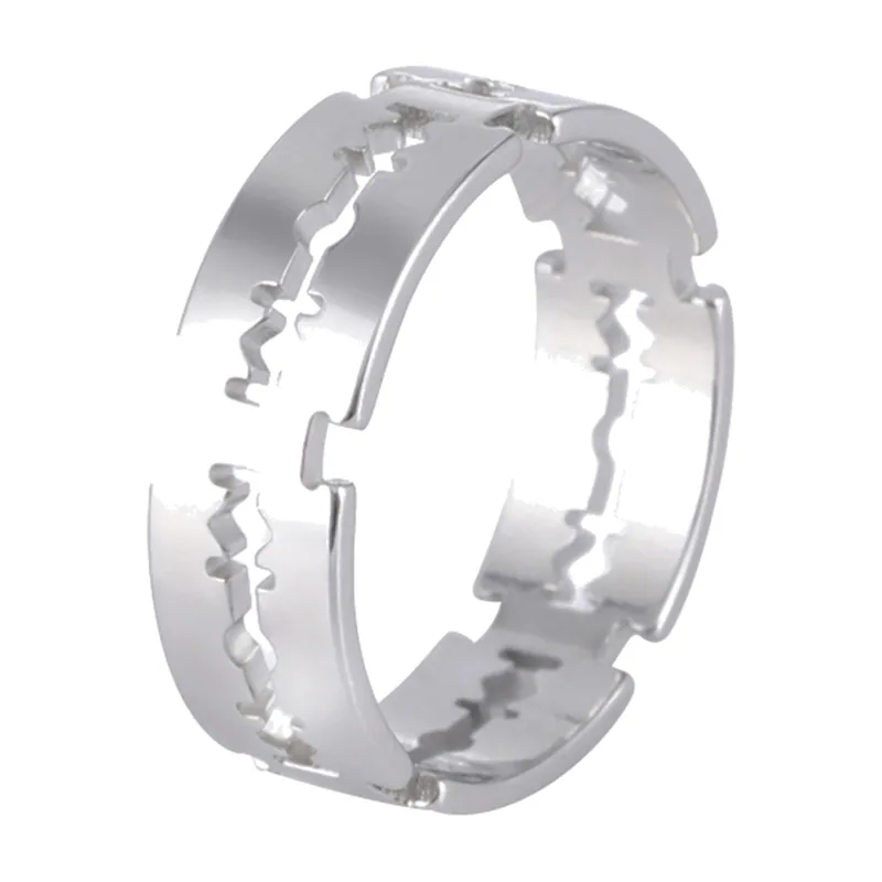 Herren Ring mit Rasiermesser-Motiv, Edelstahl