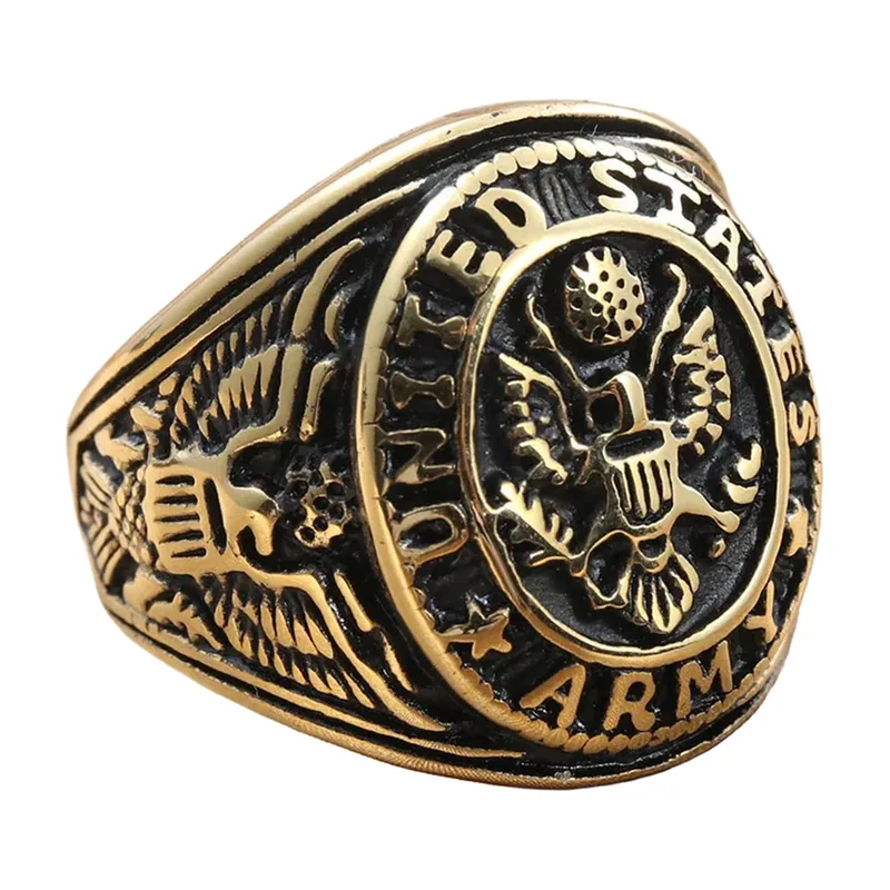 Anillo Sello con Águila US Marine Corps, Acero Inoxidable