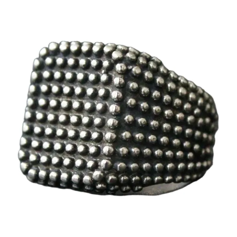 Square Studded Signet Ring, 316L Stainless Steel