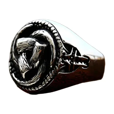Anillo Sello Nudo Vikingo, Acero Inoxidable 316L