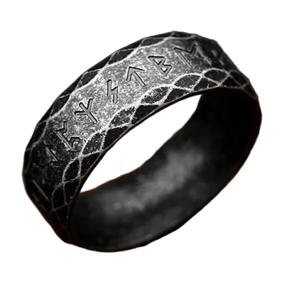 Anillo de Runas Vikingas, Acero Inoxidable 316L