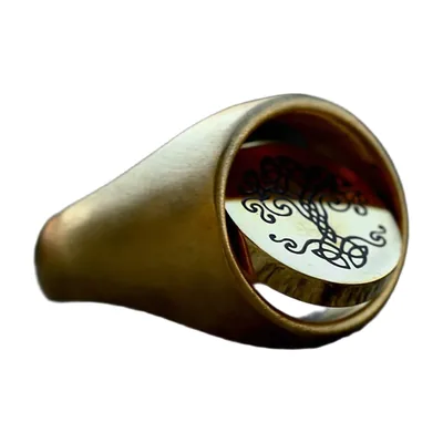Anillo Sello Vikingo Yggdrasil Árbol de la Vida, Acero Inoxidable