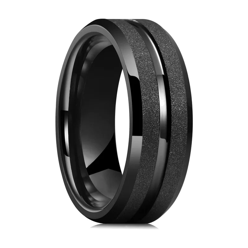 Bague Alliance avec Finition Sablée, Acier Inoxydable