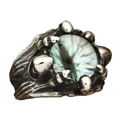 Anillo de Garra de Dragón con Piedra Azul, Acero Inoxidable 316L
