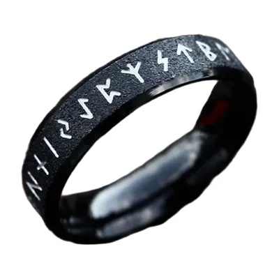 Anillo de Runas Vikingas para Hombre, Acero Inoxidable 316L