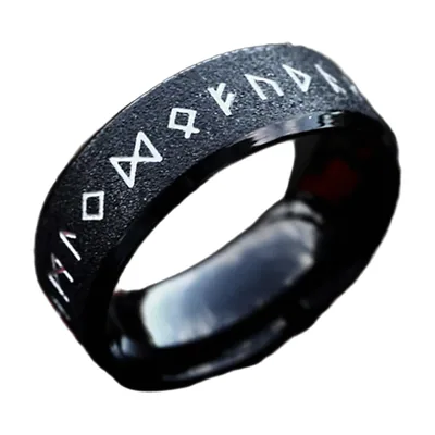 Anillo de Runas Vikingas para Hombre, Acero Inoxidable