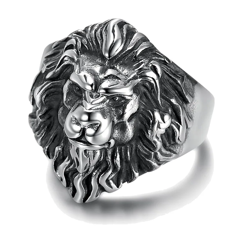 Anillo de Cabeza de León, Acero Inoxidable 316L