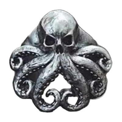 Herren Siegelring mit Kraken-Schädel, Edelstahl 316L