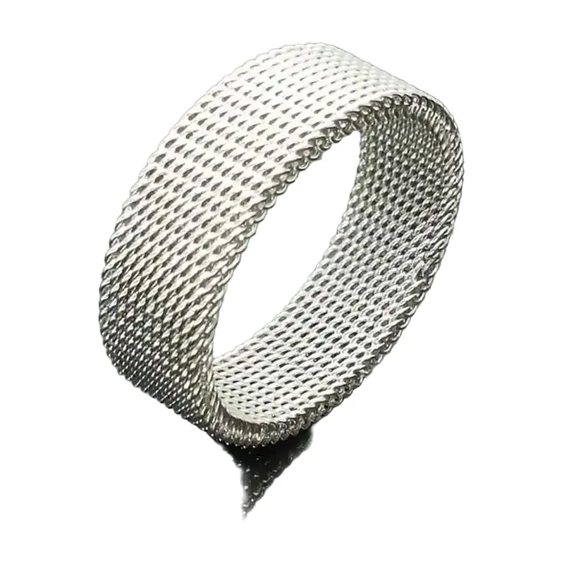 Herrenring mit Mesh-Geflecht-Design, Edelstahl 316L