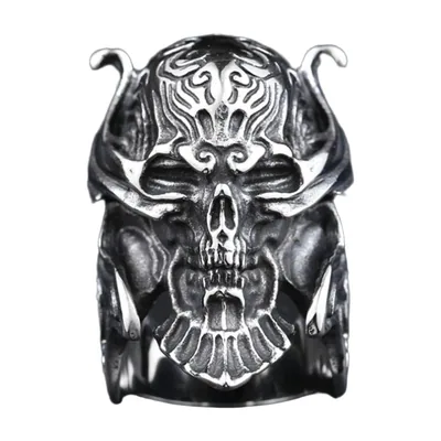 Samurai Maske Bushido Statement-Ring, Edelstahl