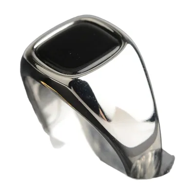 Anillo Sello Cuadrado con Piedra de Ónice, Acero Inoxidable