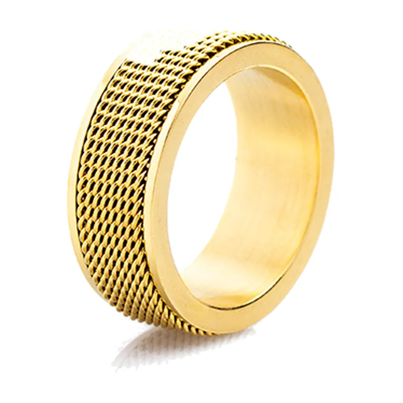 Anillo Spinner de Cadena Trenzada, Acero Inoxidable