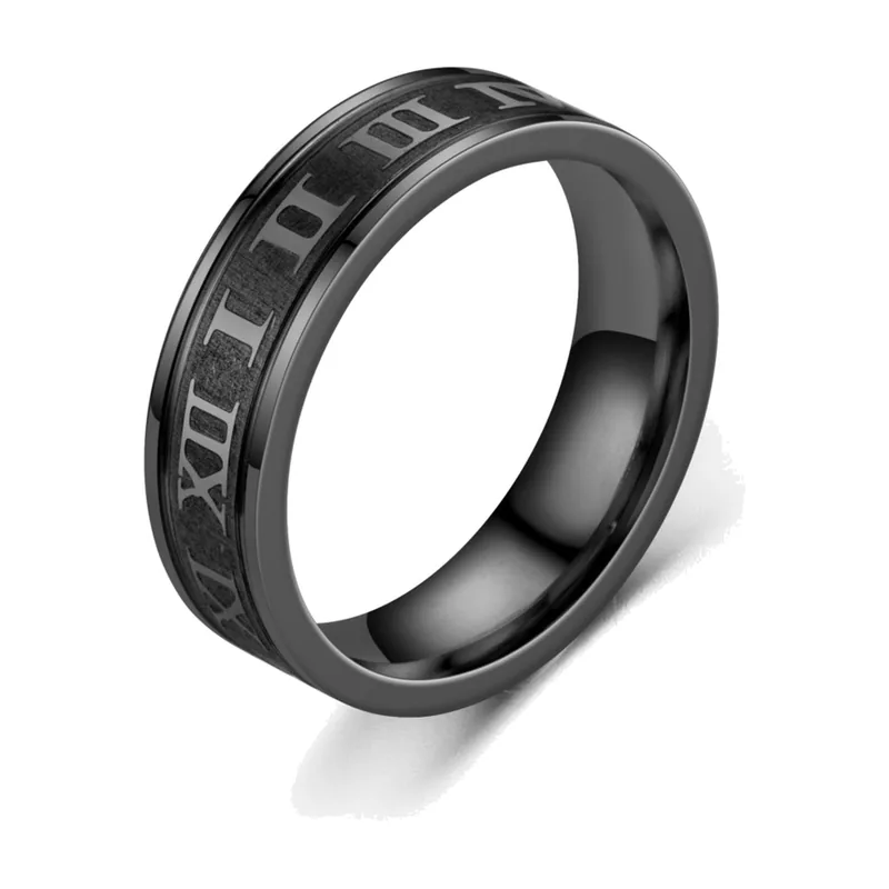 Anello con Numeri Romani, Acciaio Inox 316L