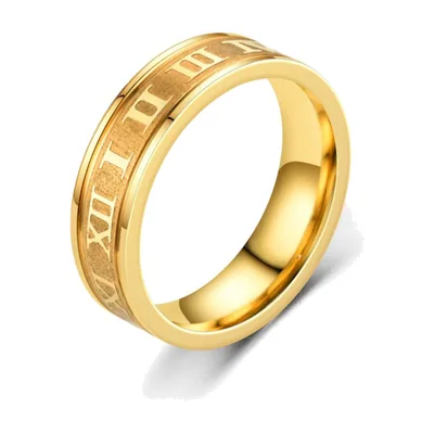 Bague aux Chiffres Romains, Acier Inoxydable 316L