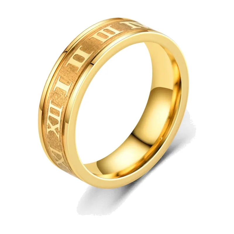 Bague aux Chiffres Romains, Acier Inoxydable 316L