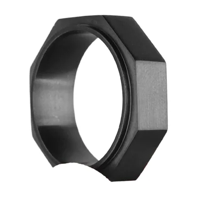 Anillo de Tuerca Hexagonal Industrial, Acero Inoxidable Negro