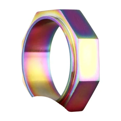 Anillo de Tuerca Industrial, Acero Inoxidable Iridiscente