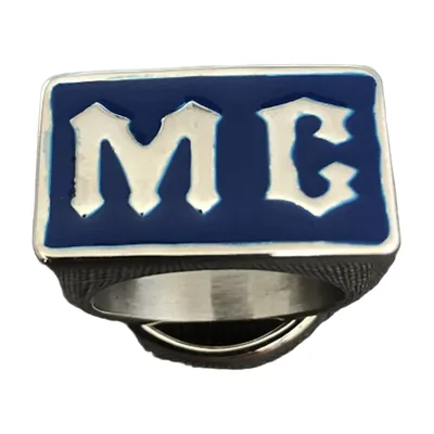 Anillo Sello con Motivo MC, Acero Inoxidable 316L