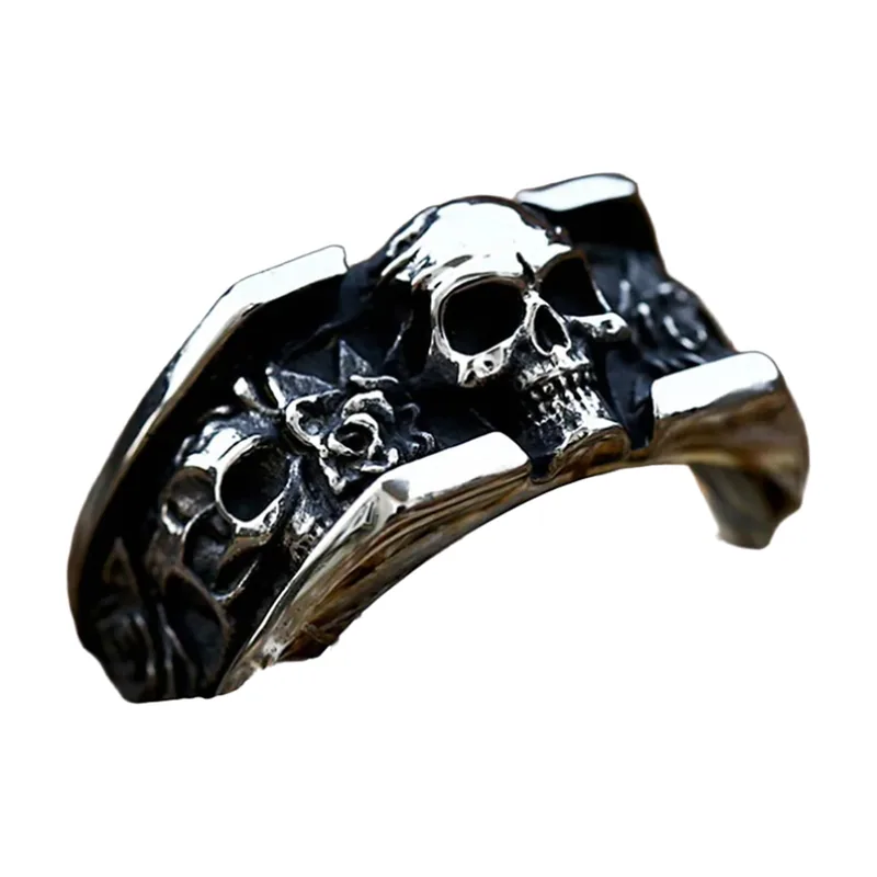 Gothic Skull Statement Ring, 316L Stainless Steel