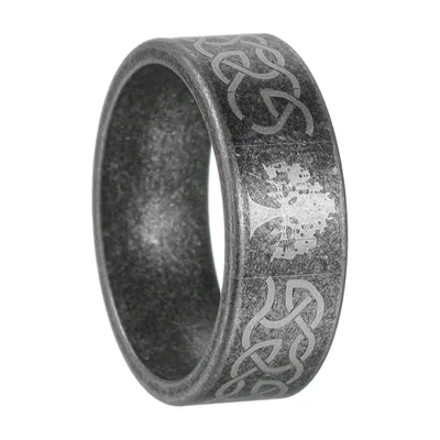 Anillo Vikingo Yggdrasil Árbol de la Vida con Runas Nórdicas, Acero Inoxidable