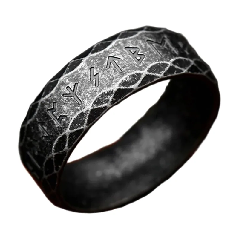 Wikinger Runenring mit Odin-Motiv aus Edelstahl